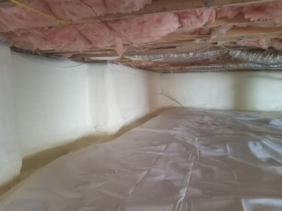 Crawl space encapsulation with closed-cell spray foam for Metal Roof Coating in Fort Campbell North